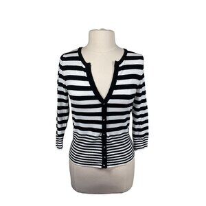 White House Black Market Striped Sailing Cardigan size Medium